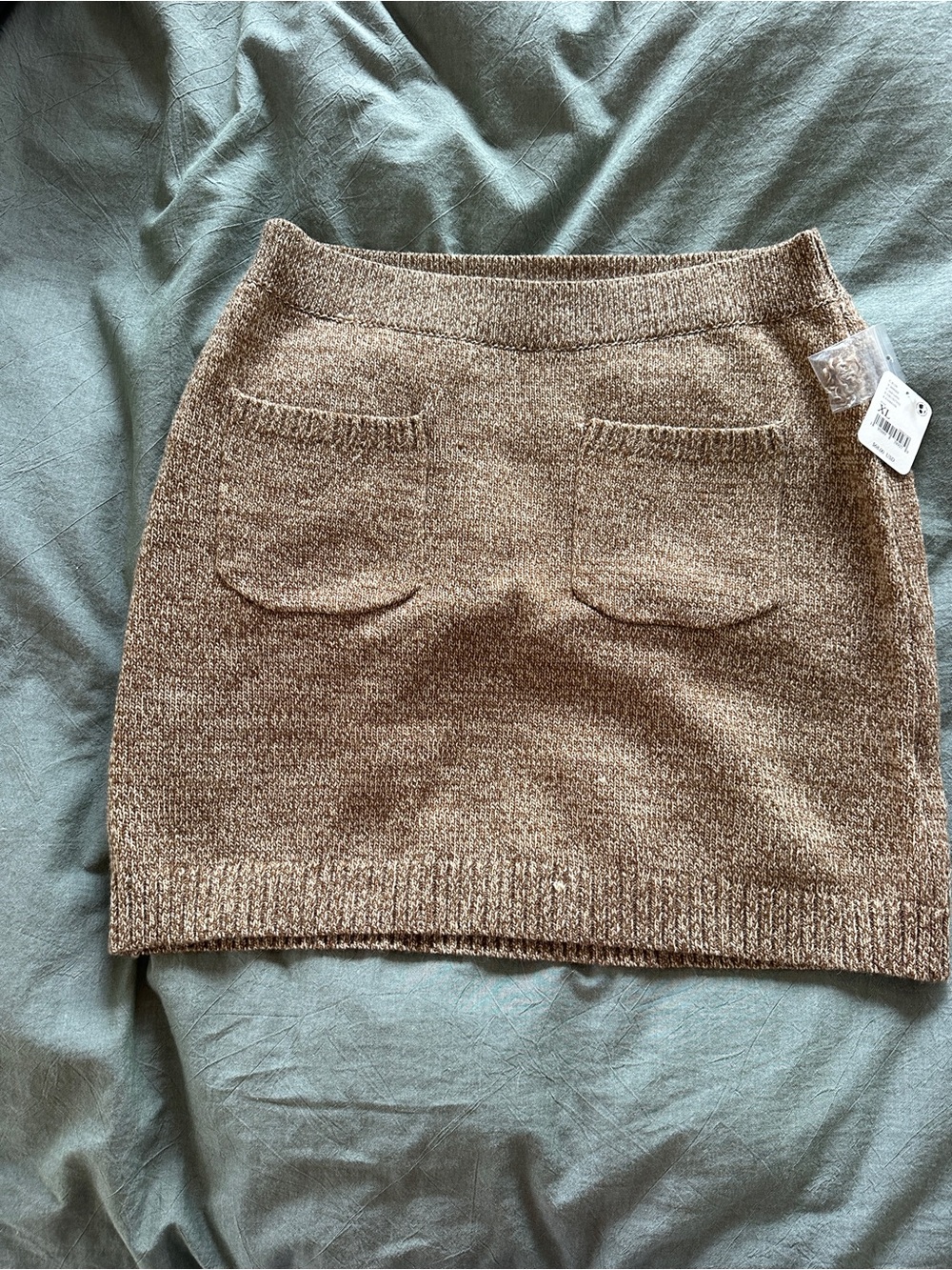 We The Free Mini Skirt with Front Pocket Detail in Brown